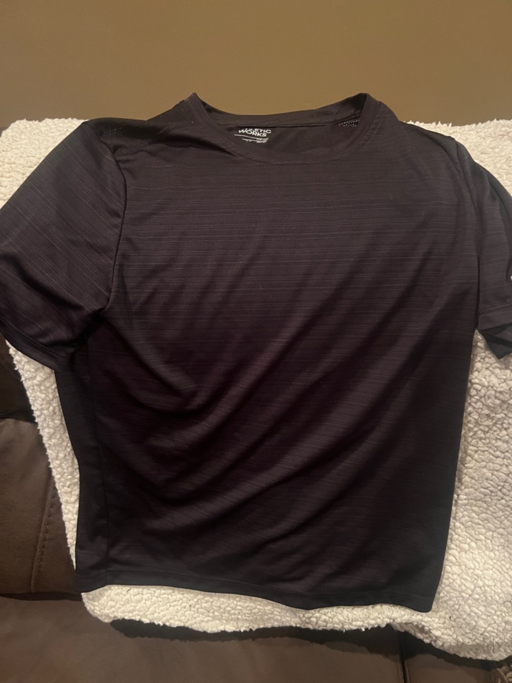 Athletic Works Black Short Sleeve Crew Performance Tee